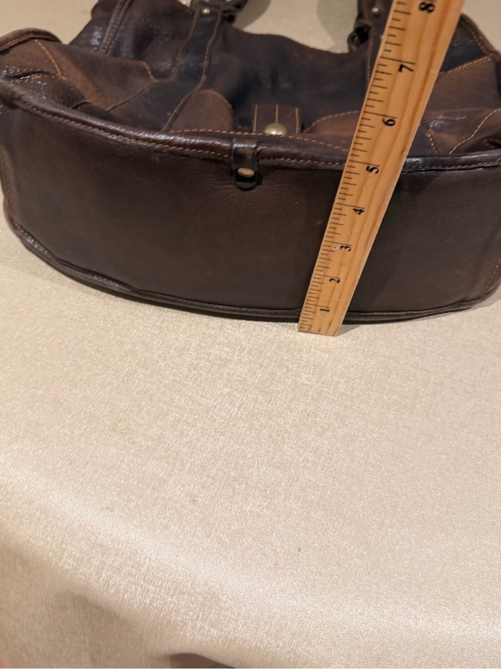 Caterina lucchi Classic Brown Leather Tote Bag - Made in Italy - Picture 5 of 9